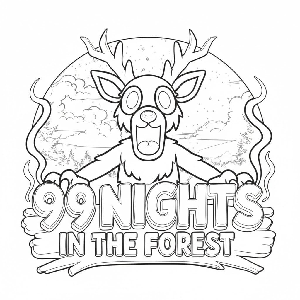 Zeichne 99 Nights in the Forest druckbare