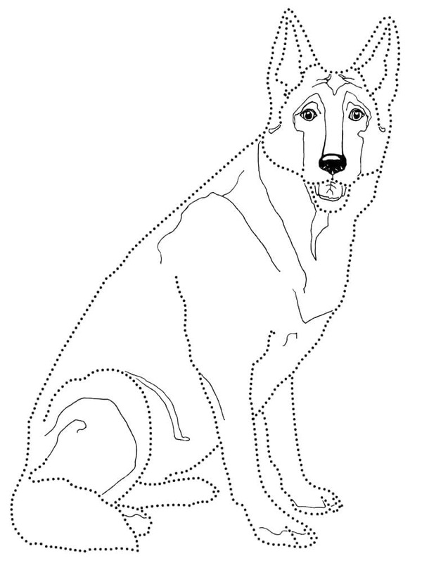 Zeichne Deutscher Schäferhund kostenlos einfach