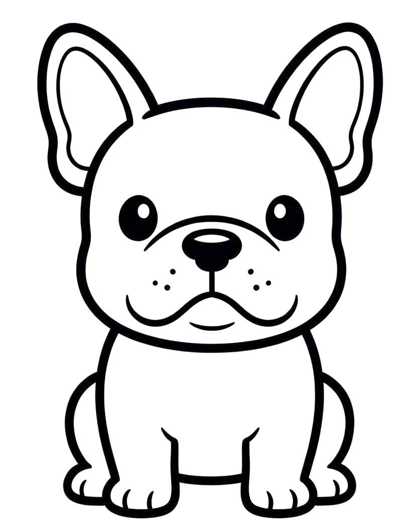 Zeichne Französische Bulldogge druckbare einfach