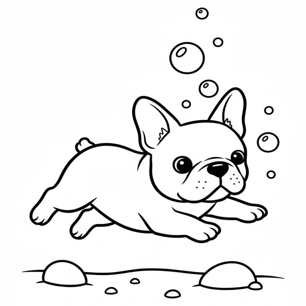 Zeichne Französische Bulldogge druckbare schlicht