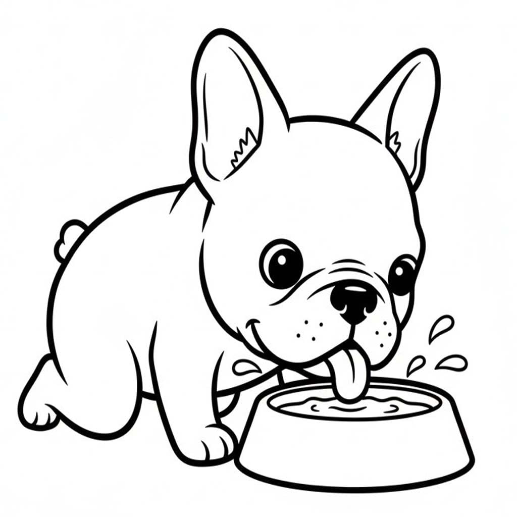 Zeichne Französische Bulldogge einfach