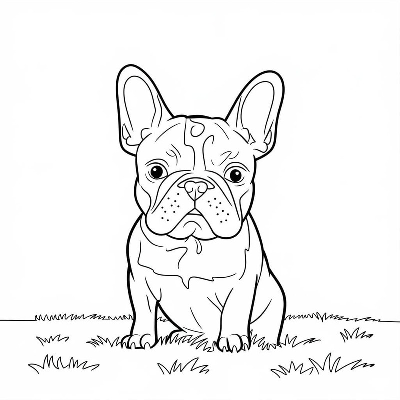 Zeichne Französische Bulldogge schlicht