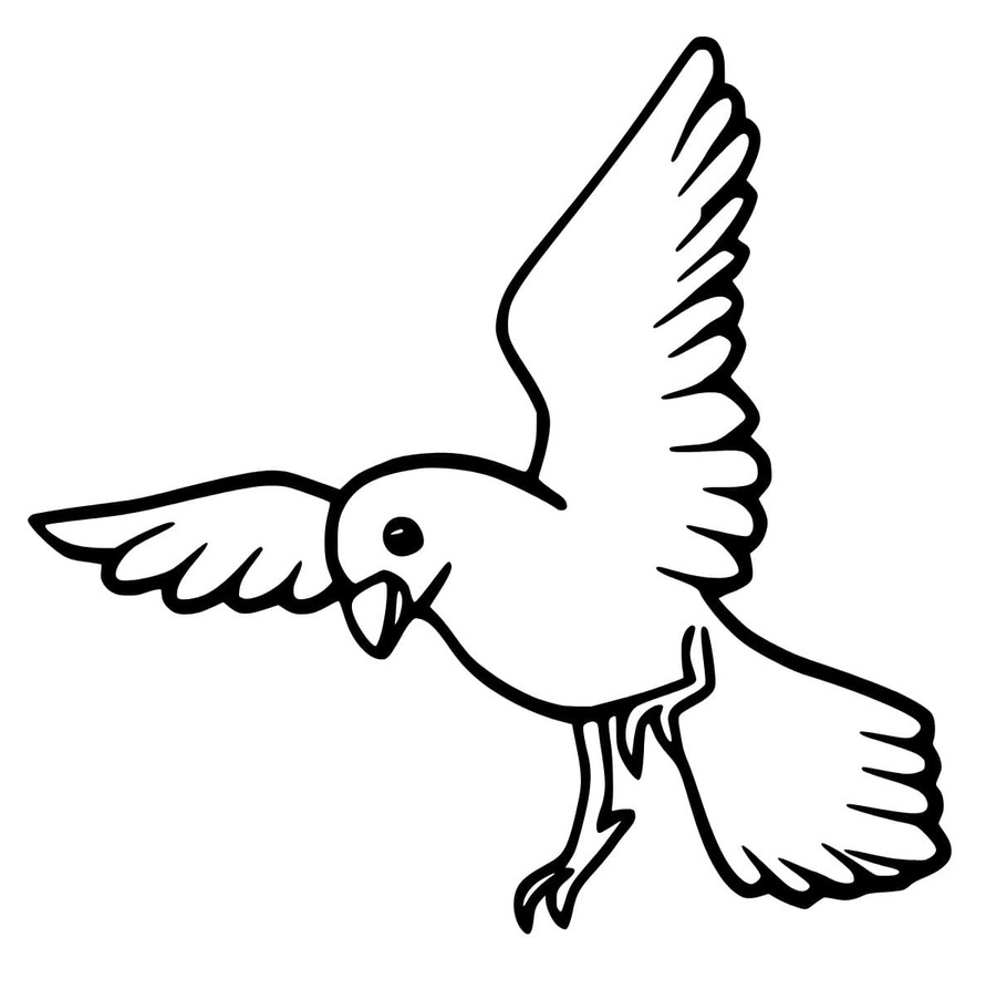 Zeichne Friedenstaube kostenlos einfach