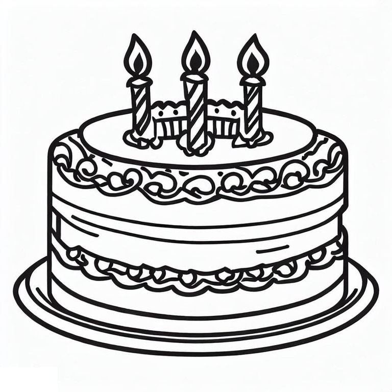 Zeichne Geburtstagstorten basisch