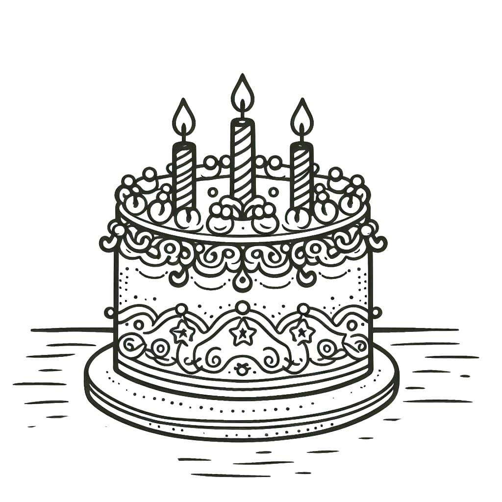 Zeichne Geburtstagstorten druckbare