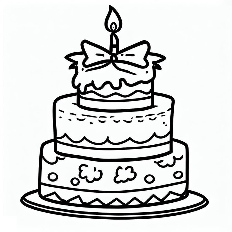 Zeichne Geburtstagstorten druckbare für Kinder