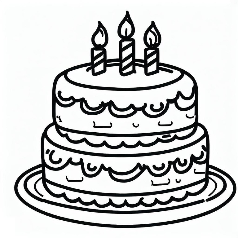 Zeichne Geburtstagstorten einfach