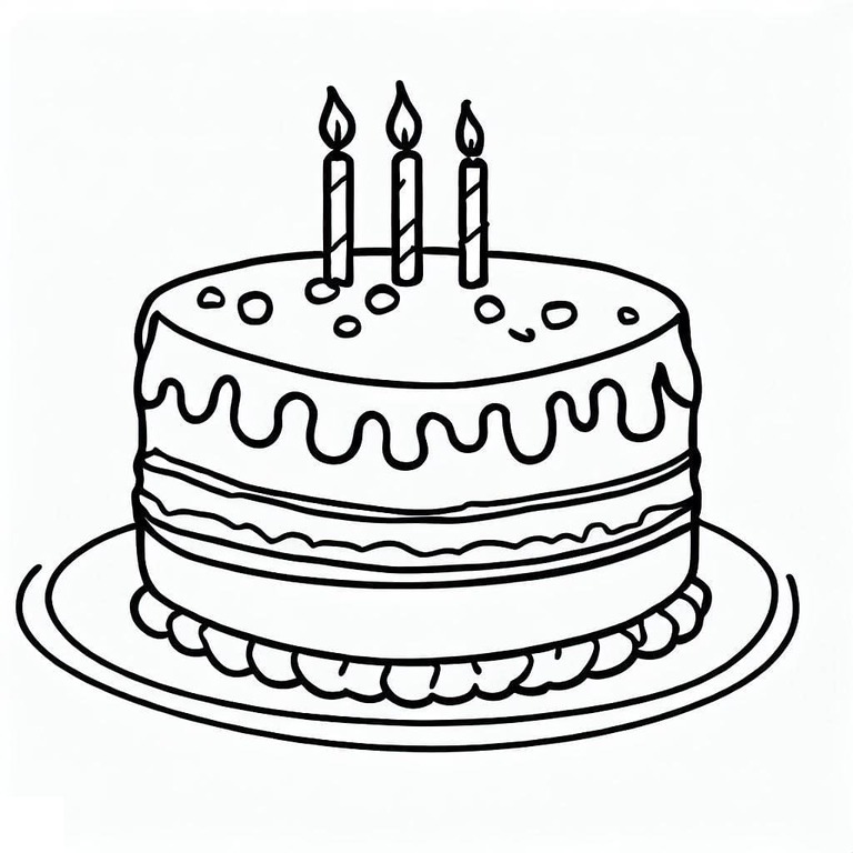 Zeichne Geburtstagstorten kostenlos für Kinder