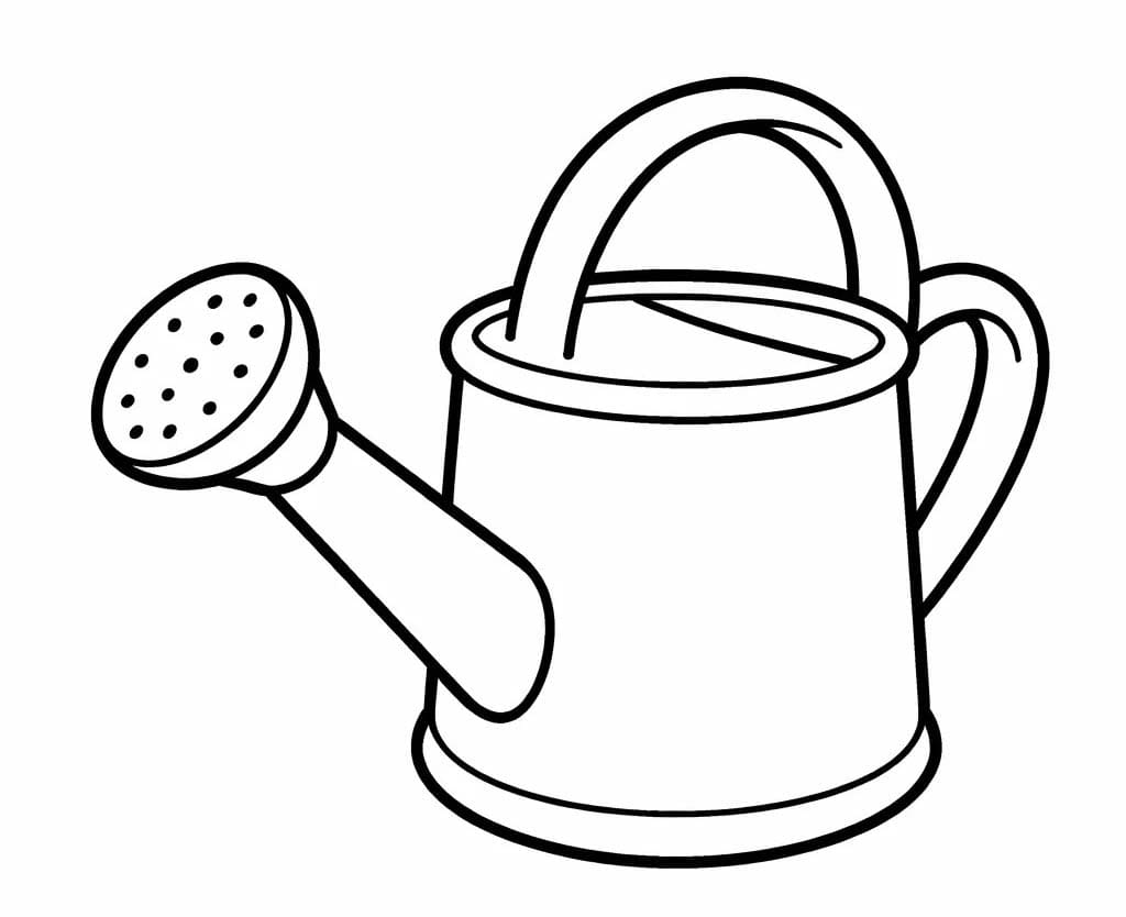 Zeichne Gießkanne druckbare einfach