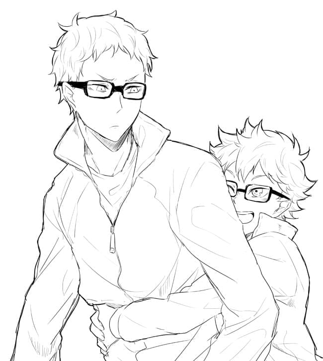 Zeichne Haikyuu druckbare basisch