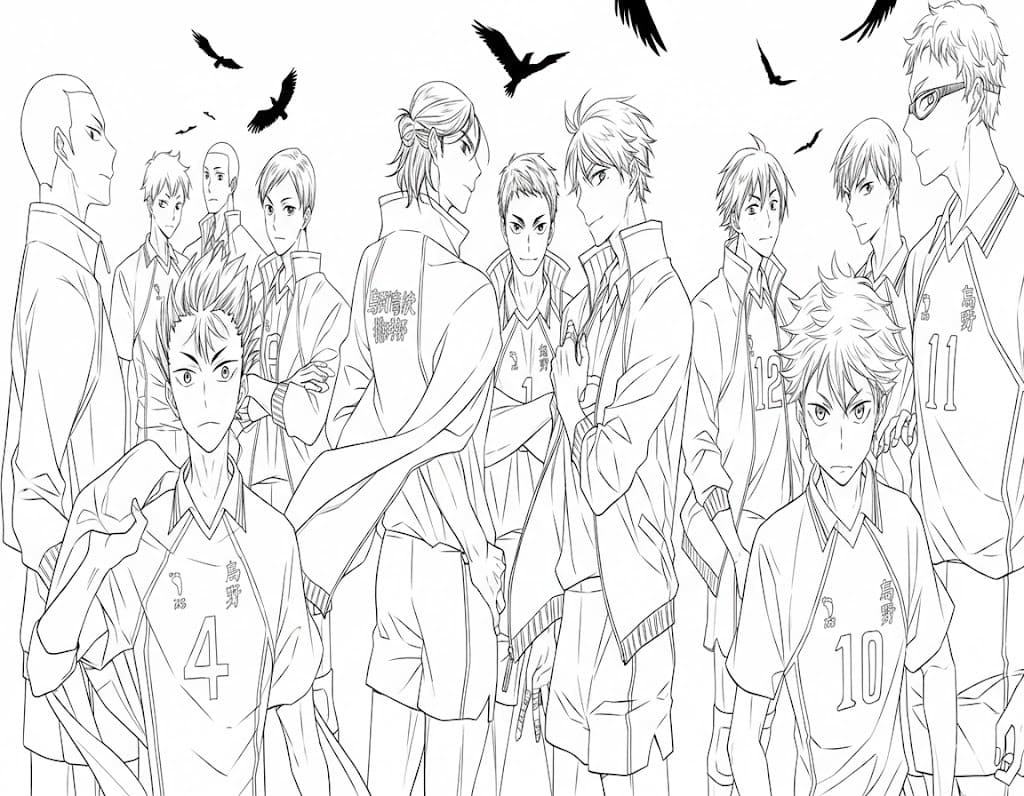 Zeichne Haikyuu druckbare für Kinder