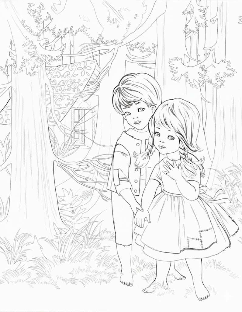 Zeichne Hänsel und Gretel