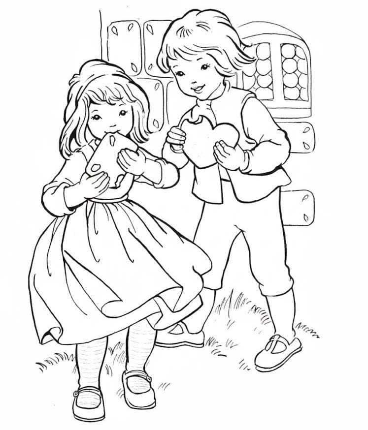 Zeichne Hänsel und Gretel kostenlos