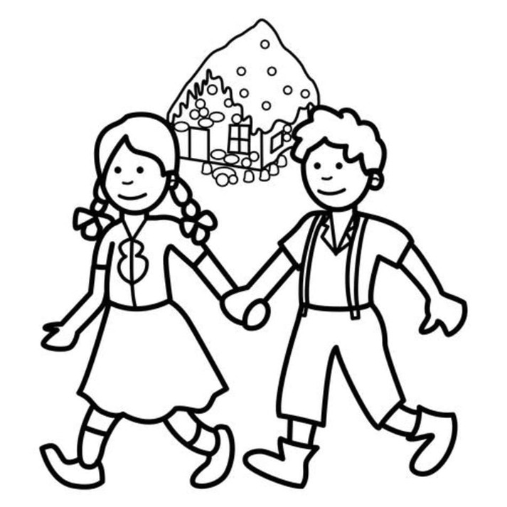 Zeichne Hänsel und Gretel kostenlos schlicht