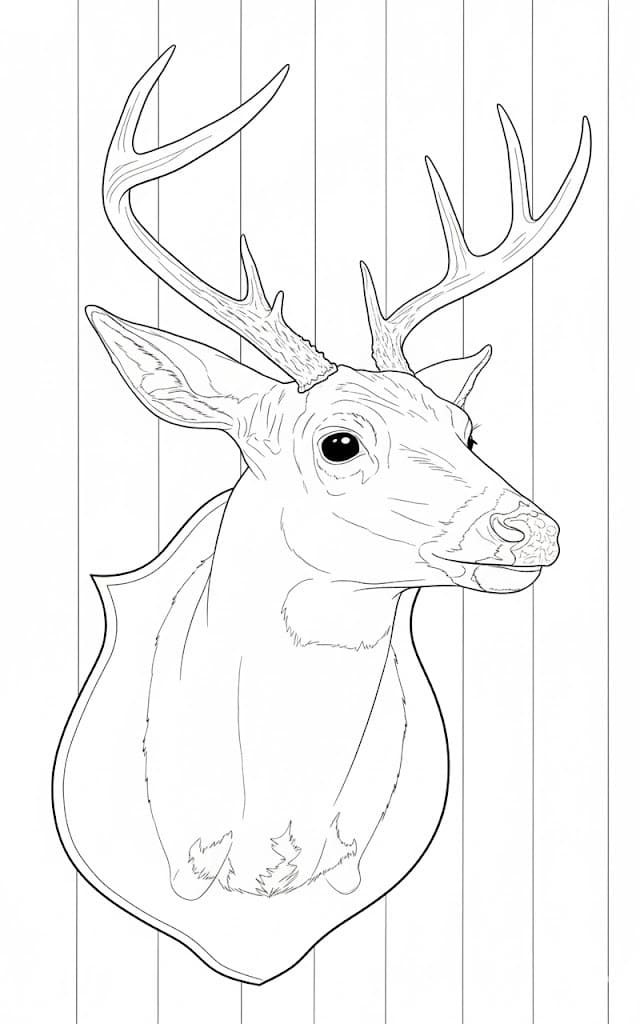 Zeichne Hirschkopf basisch