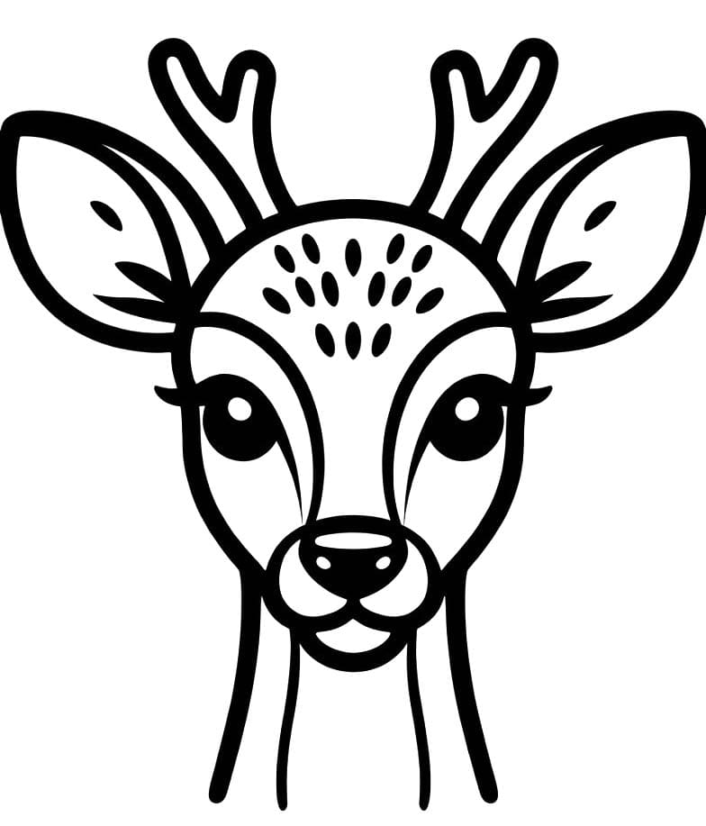 Zeichne Hirschkopf druckbare einfach