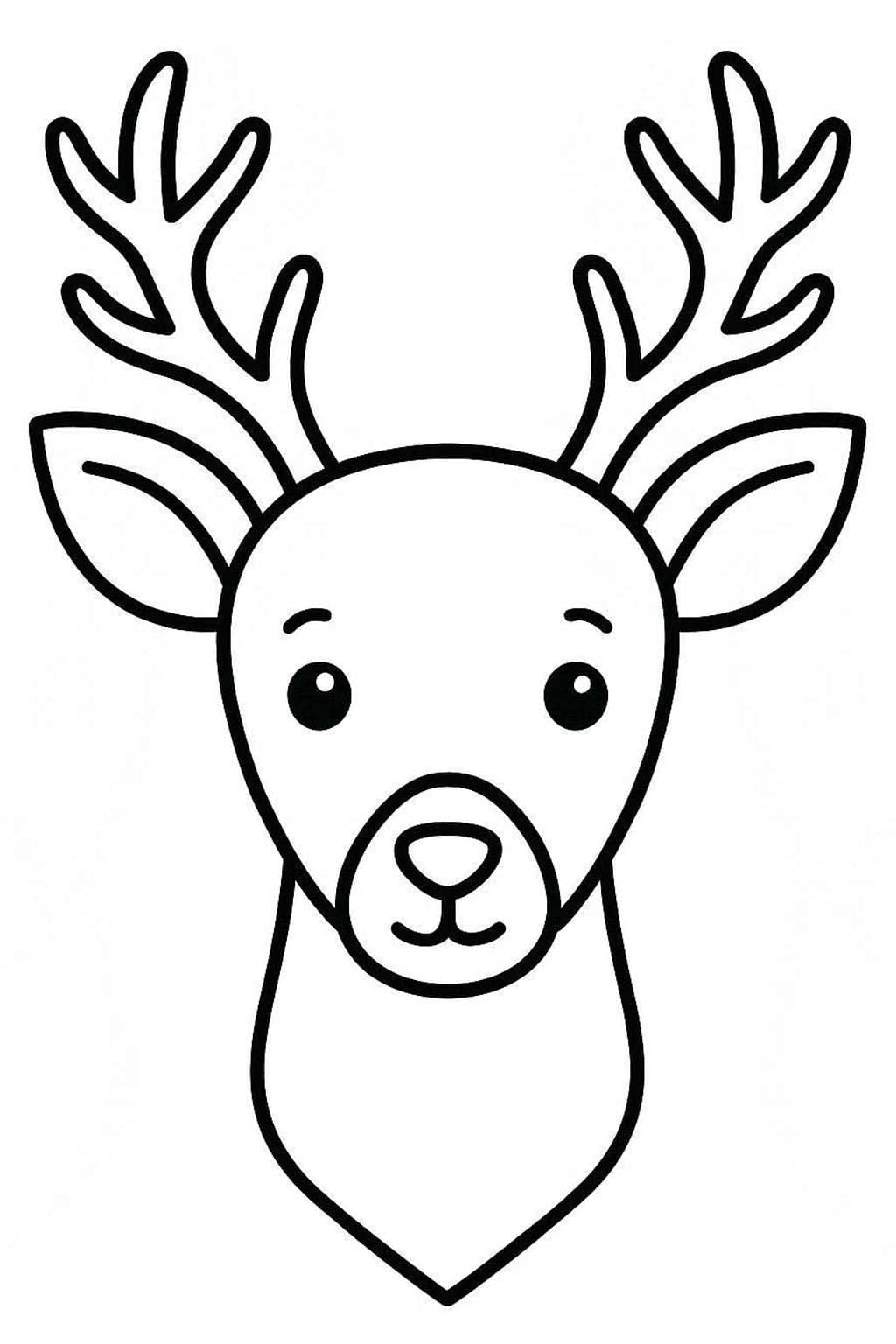 Zeichne Hirschkopf druckbare schlicht