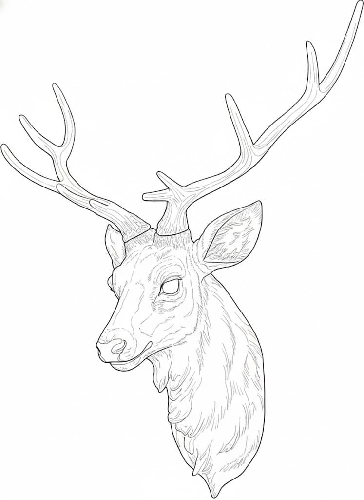 Zeichne Hirschkopf einfach