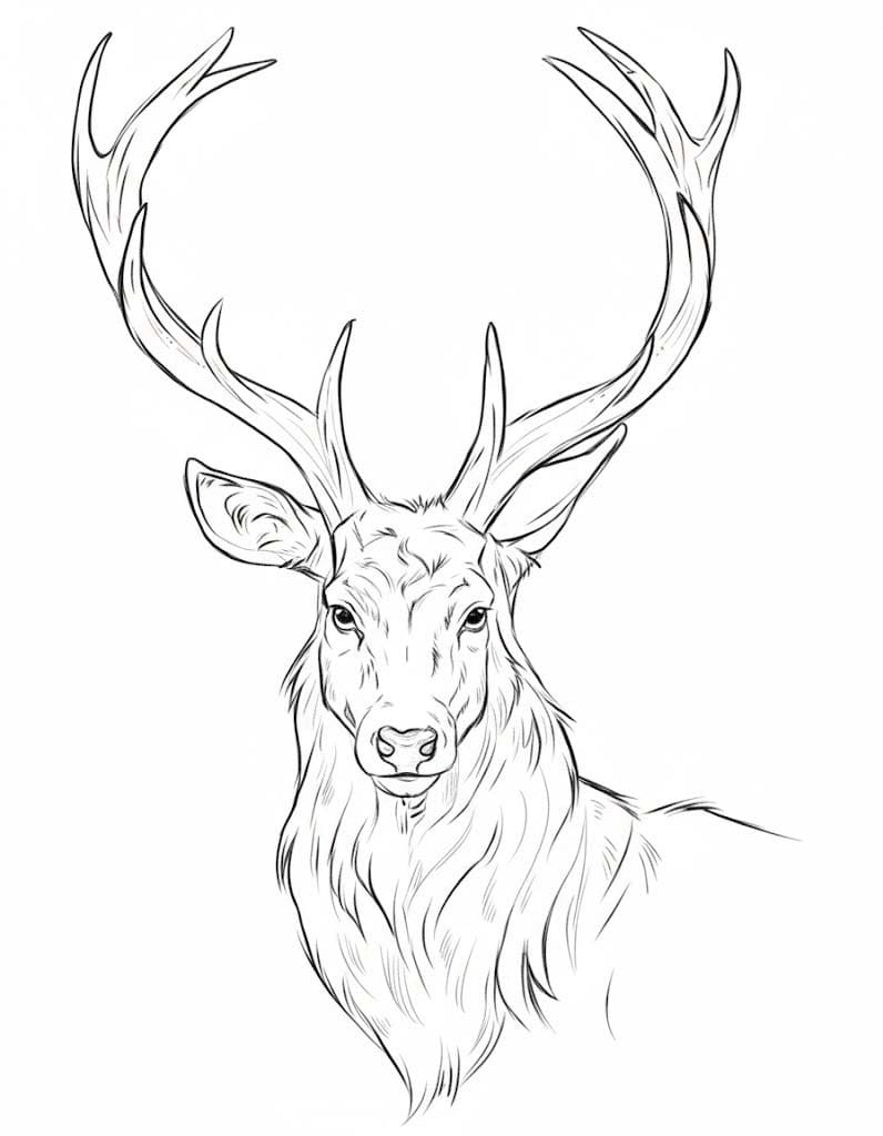 Hirschkopf coloring pages