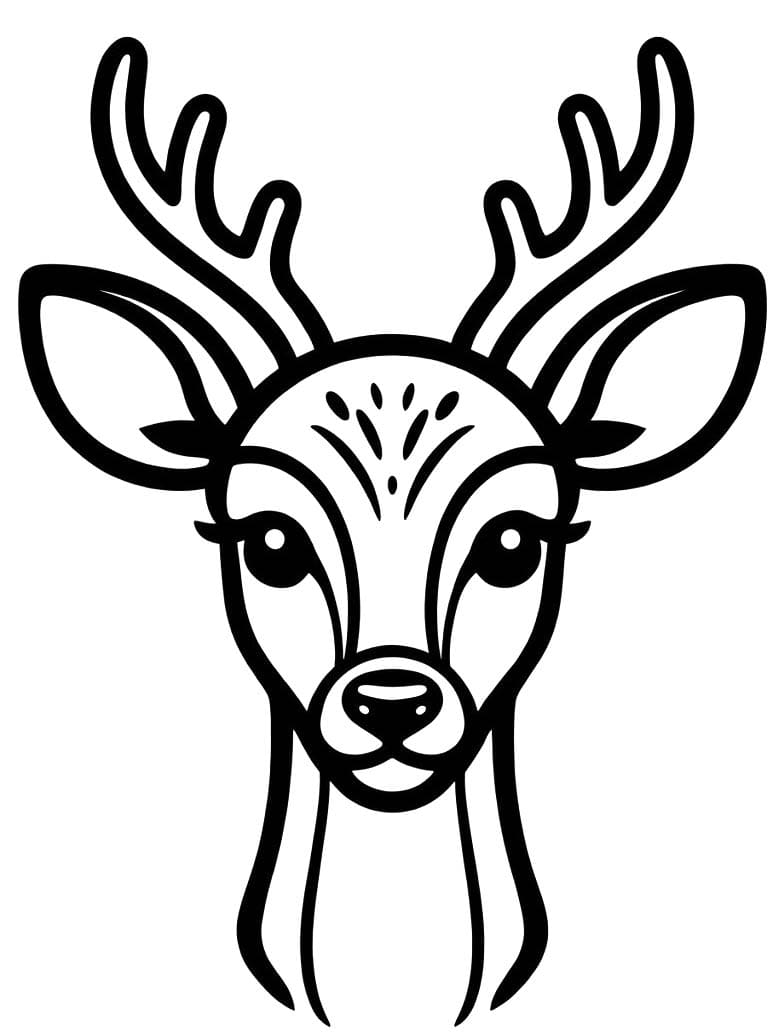 Zeichne Hirschkopf kostenlos druckbare schlicht