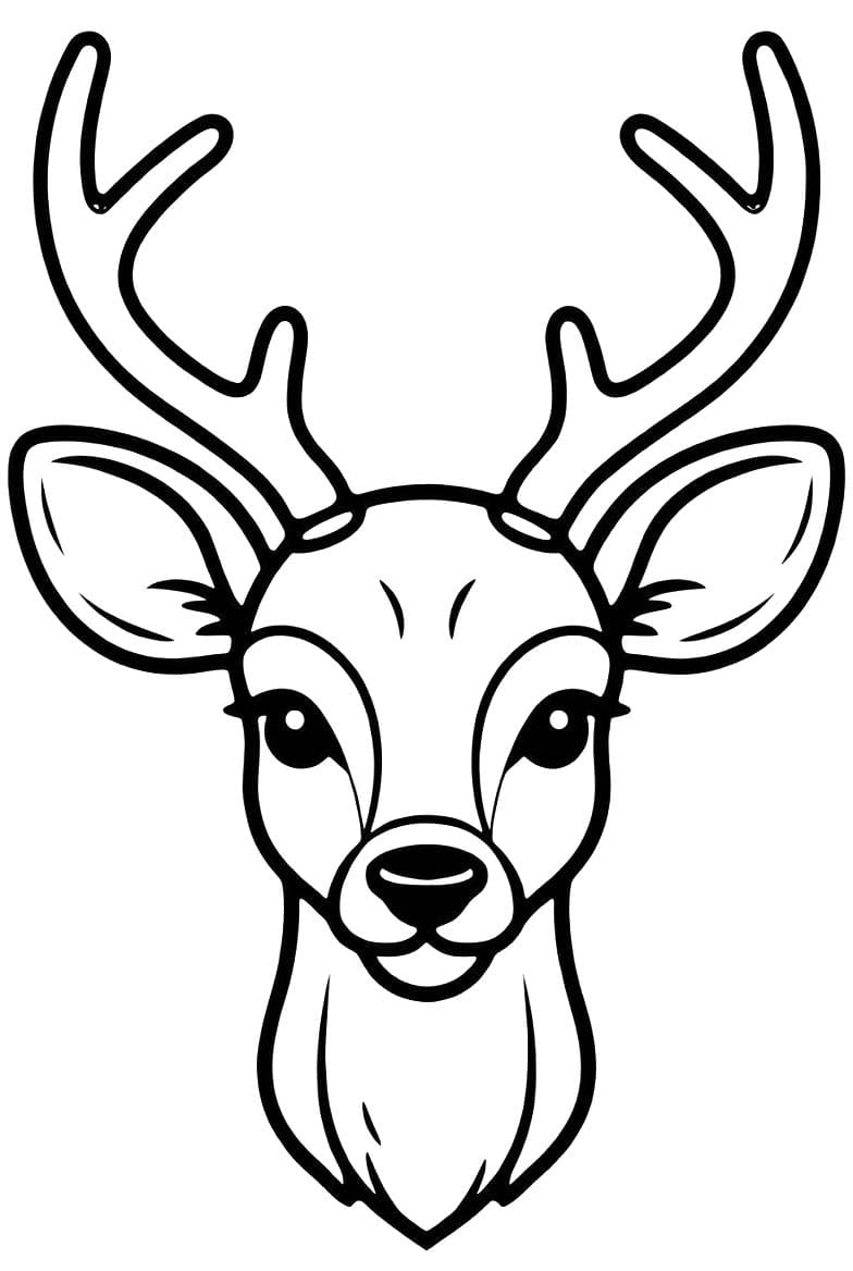 Zeichne Hirschkopf kostenlos schlicht