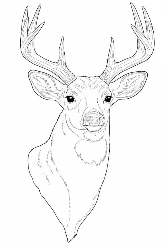 Zeichne Hirschkopf schlicht