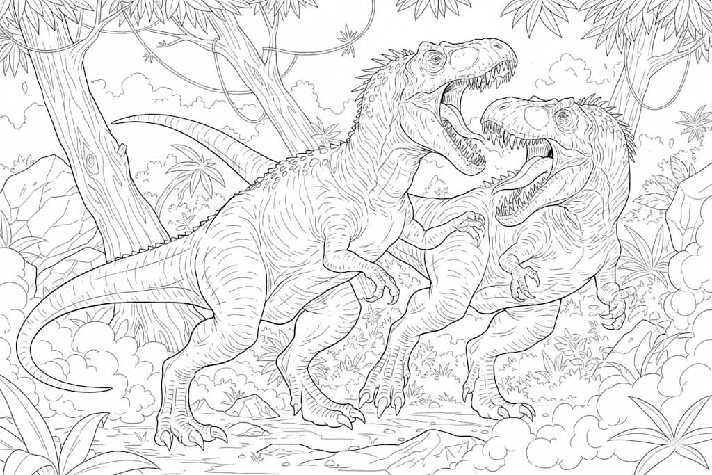 Zeichne Indominus Rex für Kinder