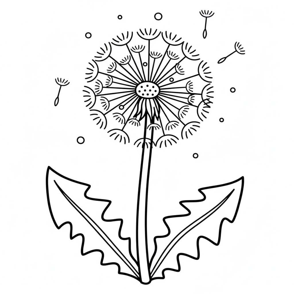 Zeichne Pusteblume basisch