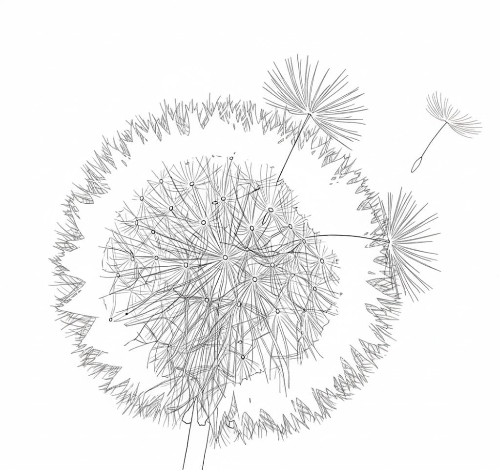 Zeichne Pusteblume einfach