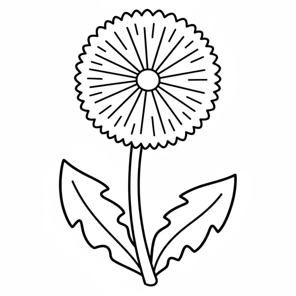 Zeichne Pusteblume kostenlos druckbare einfach