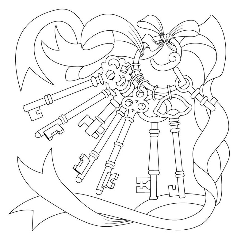 Zeichne Schlüssel druckbare schlicht