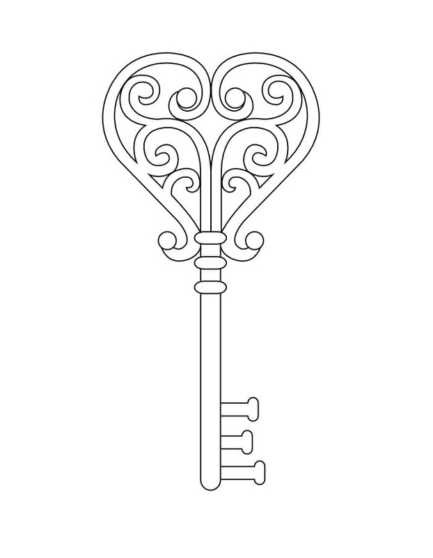 Zeichne Schlüssel kostenlos druckbare schlicht