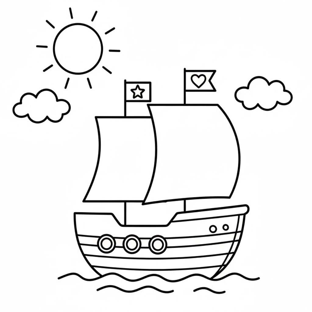 Zeichne Segelschiff basisch