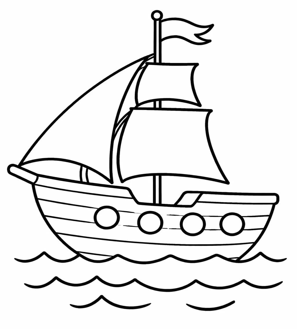 Zeichne Segelschiff kostenlos basisch