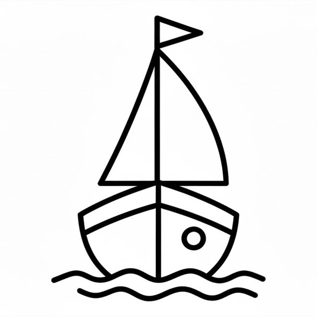 Zeichne Segelschiff kostenlos druckbare
