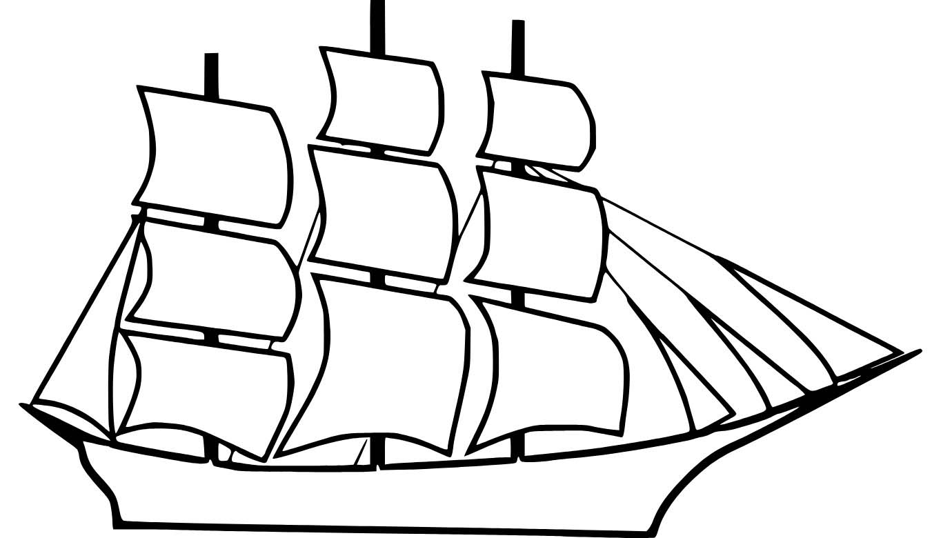 Zeichne Segelschiff kostenlos einfach