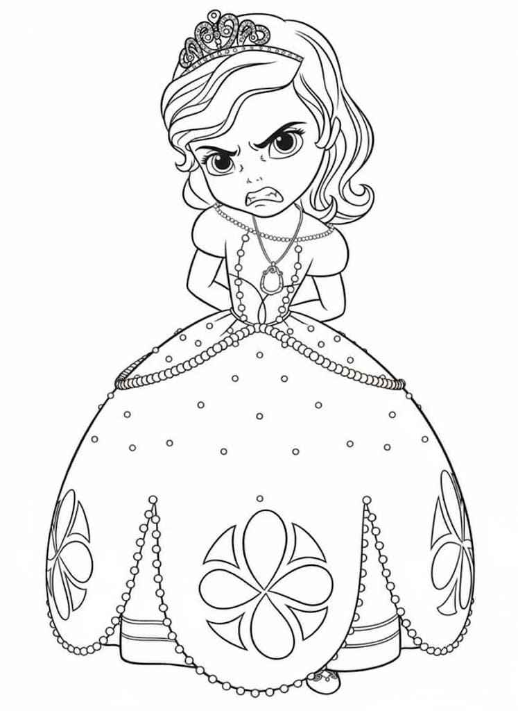 Zeichne Sofia die Erste druckbare für Kinder