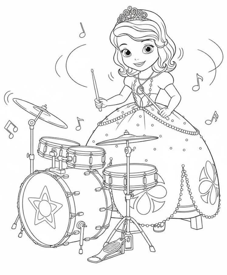 Zeichne Sofia die Erste für Kinder