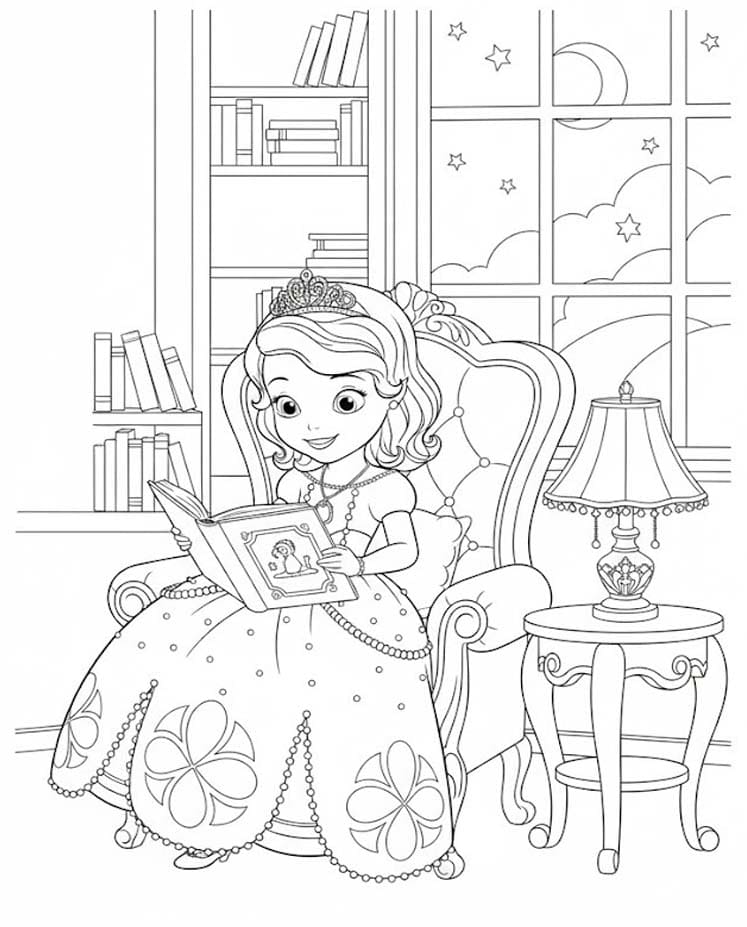 Zeichne Sofia die Erste kostenlos für Kinder