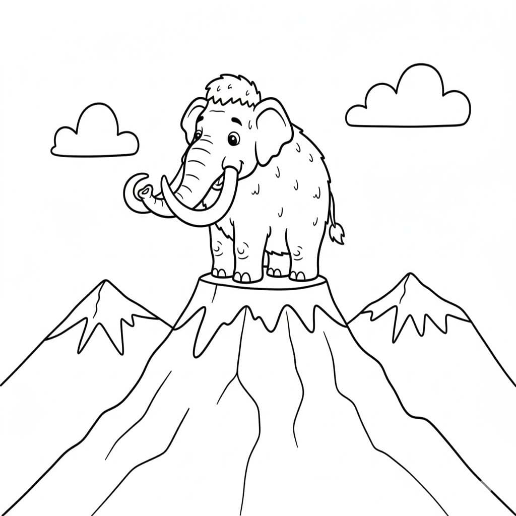 Zeichne Mammut für Kinder