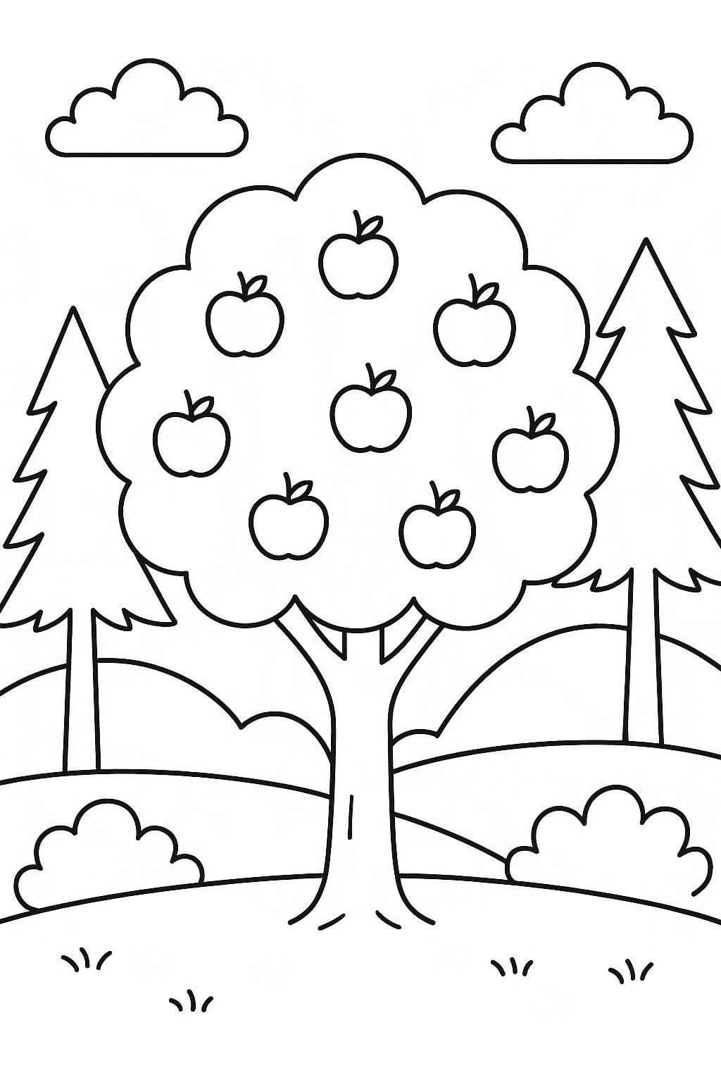 Apfelbaum druckbare basisch