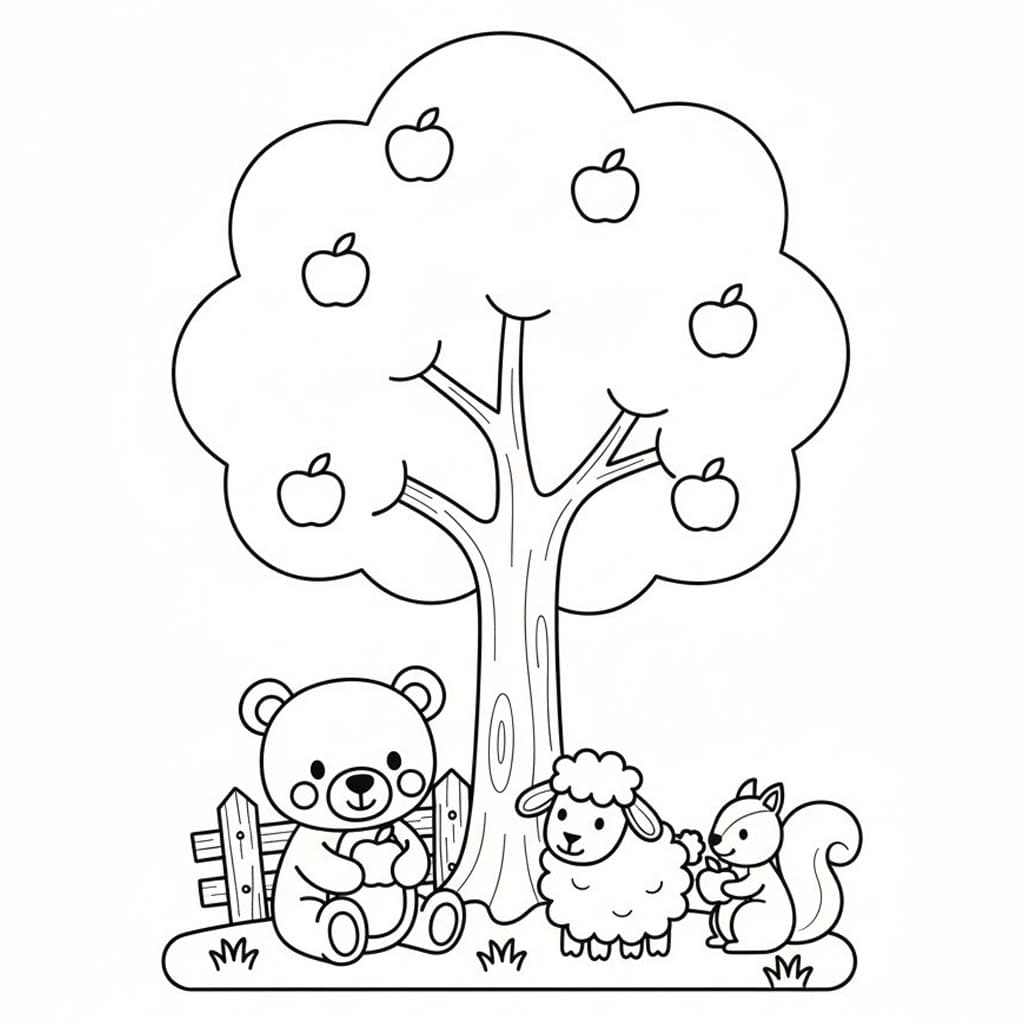 Apfelbaum druckbare für Kinder
