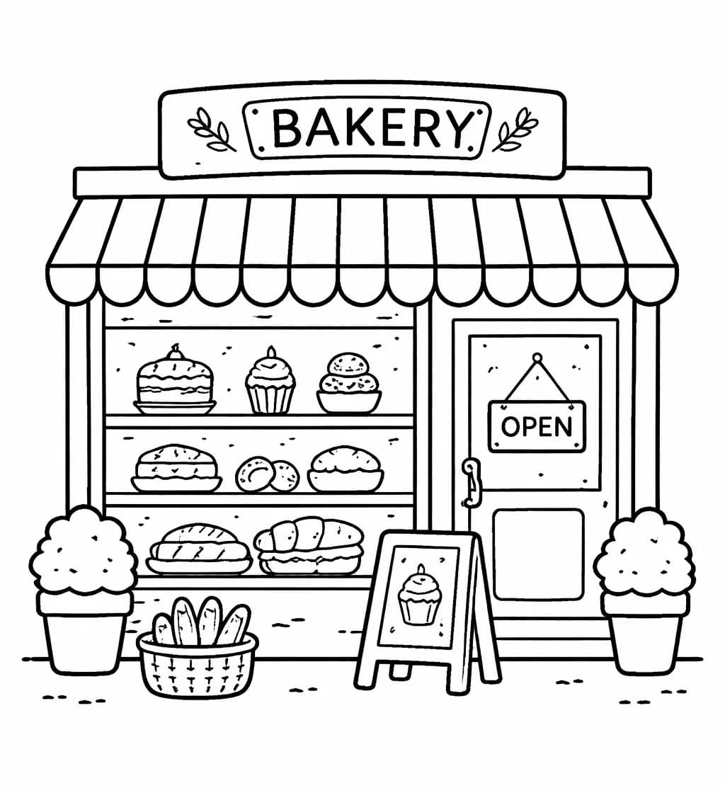 Bäckerei kostenlos druckbare schlicht