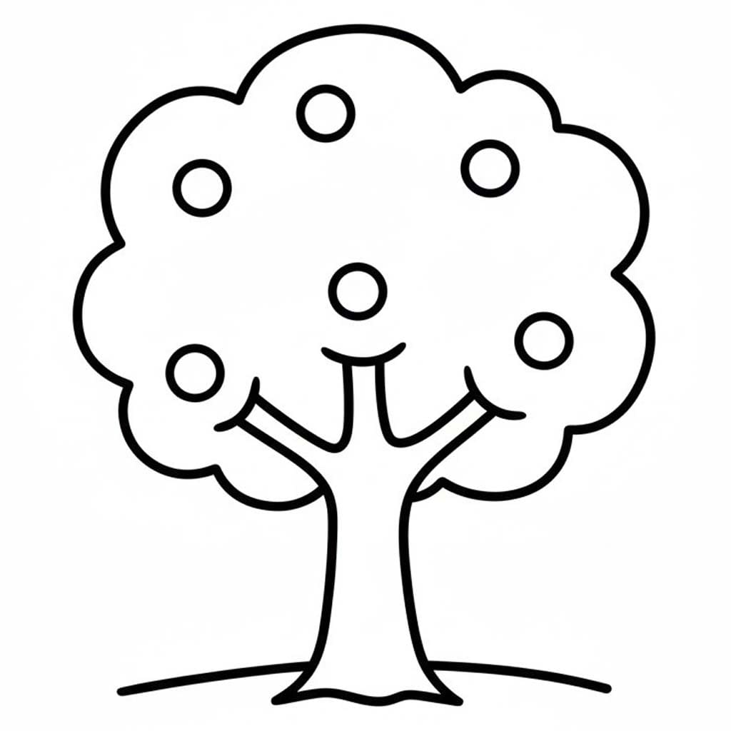 Zeichne Apfelbaum einfach