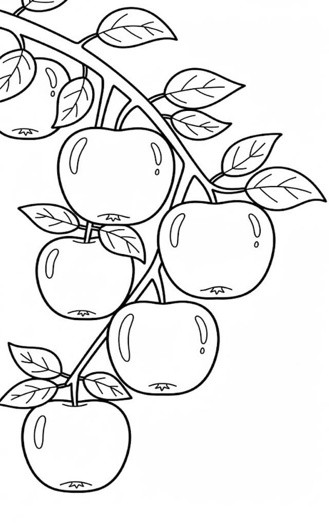 Zeichne Apfelbaum kostenlos druckbare schlicht
