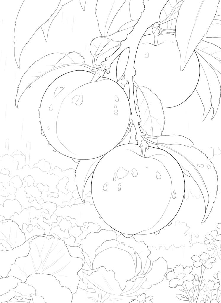 Zeichne Apfelbaum zum Ausdrucken