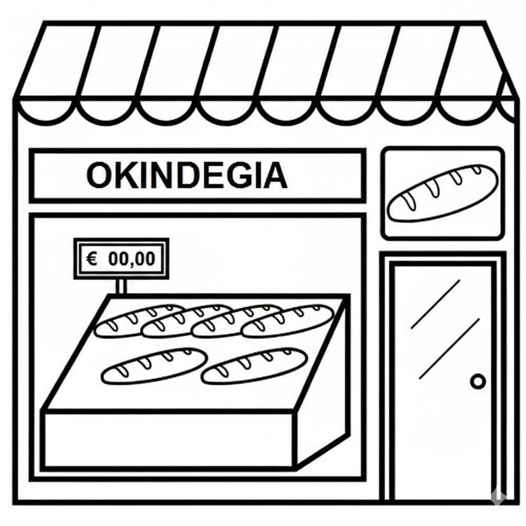 Zeichne Bäckerei basisch