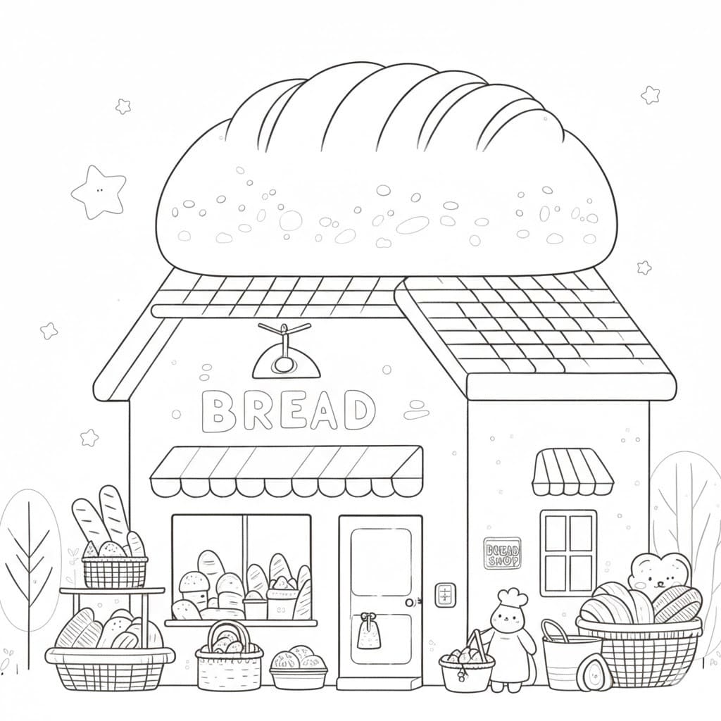 Zeichne Bäckerei kostenlos