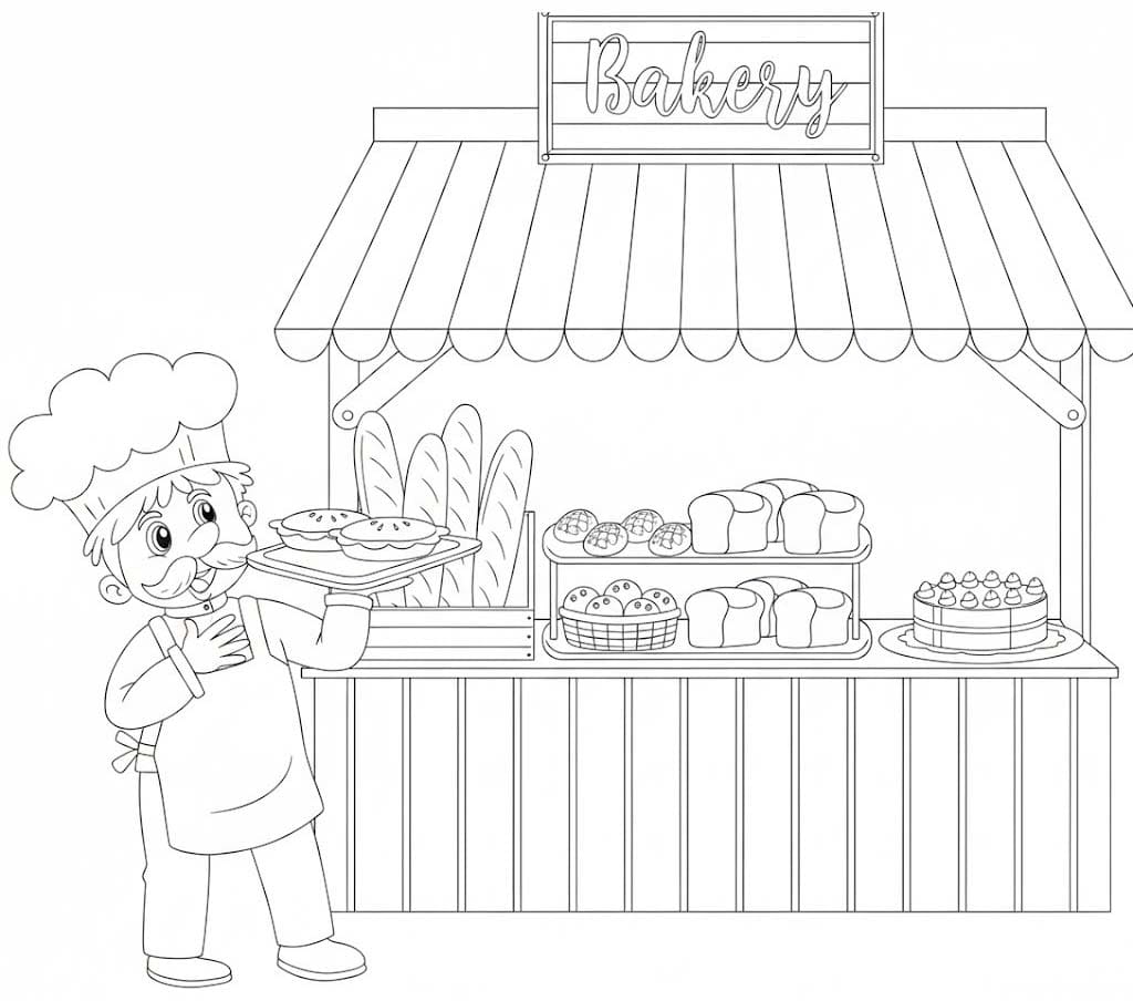 Zeichne Bäckerei kostenlos druckbare