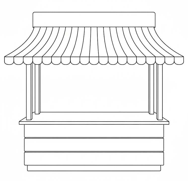 Zeichne Bäckerei zum Ausdrucken für Kinder
